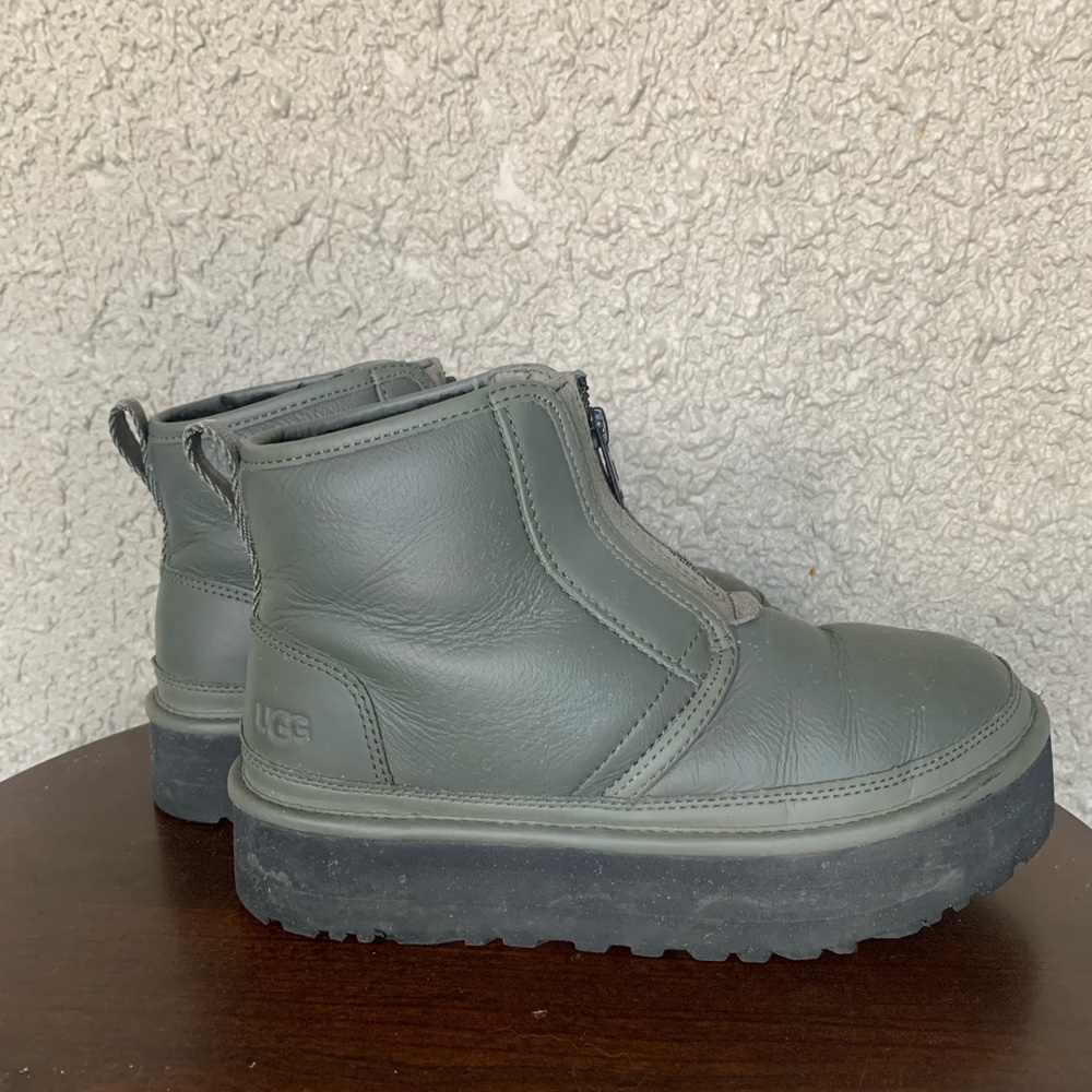 UGG leather platform booties